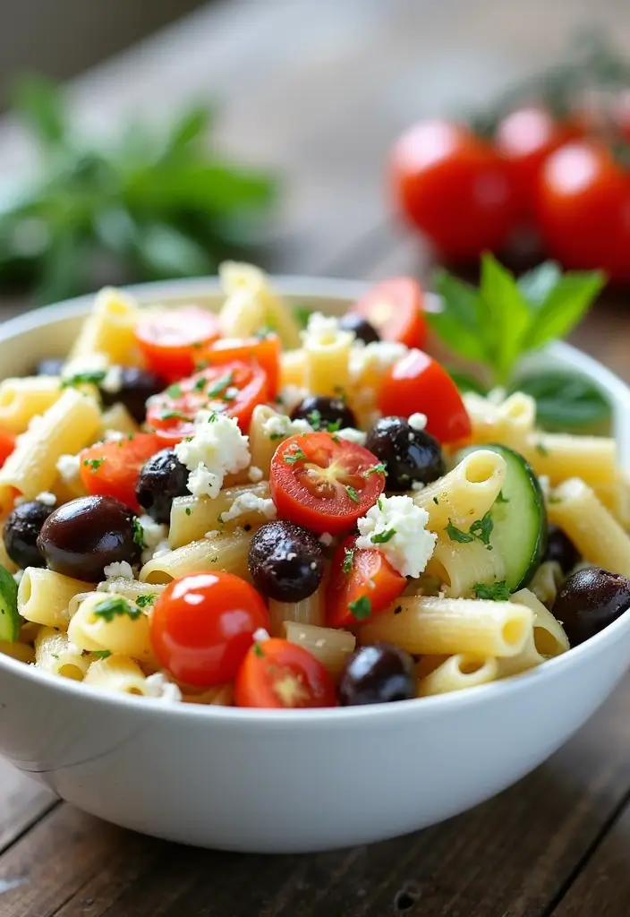 30 Ranch Pasta Salad Recipes for Creamy Tangy Flavor - 5. Greek Ranch Pasta Salad