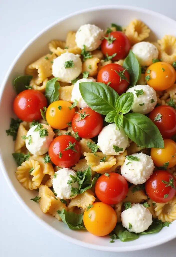 30 Ranch Pasta Salad Recipes for Creamy Tangy Flavor - 9. Caprese Ranch Pasta Salad