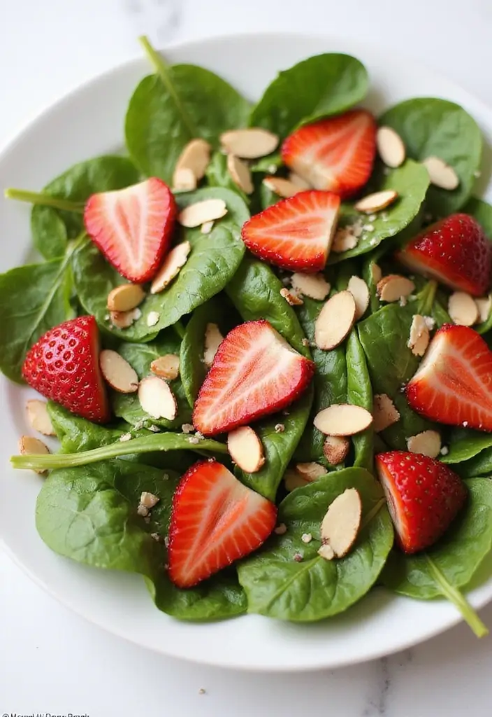 30 Raw Salad Recipes That Are Fresh and Full of Crunch - 14. Spinach and Strawberry Salad