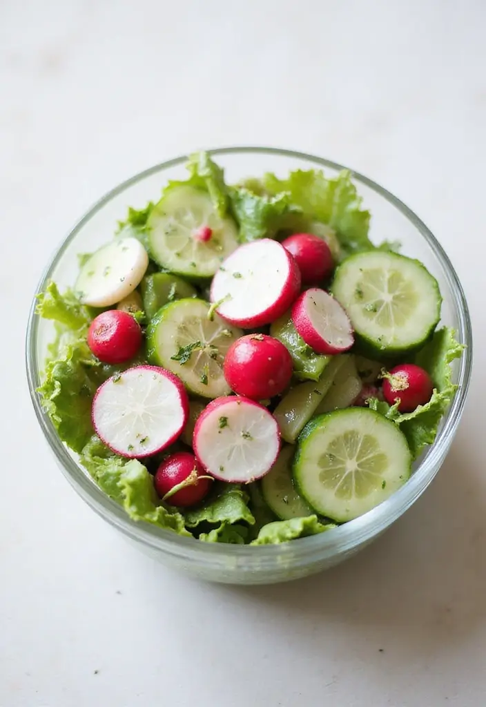 30 Raw Salad Recipes That Are Fresh and Full of Crunch - 22. Radish and Cucumber Salad