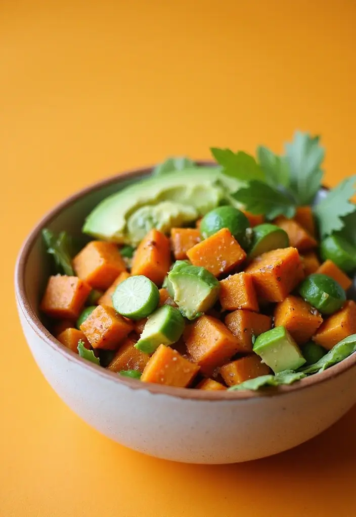 30 Raw Salad Recipes That Are Fresh and Full of Crunch - 24. Sweet Potato and Avocado Salad