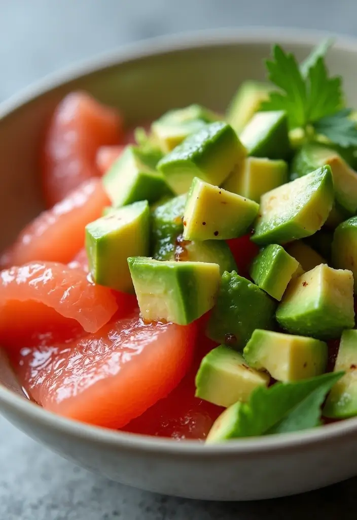 30 Raw Salad Recipes That Are Fresh and Full of Crunch - 27. Avocado and Grapefruit Salad