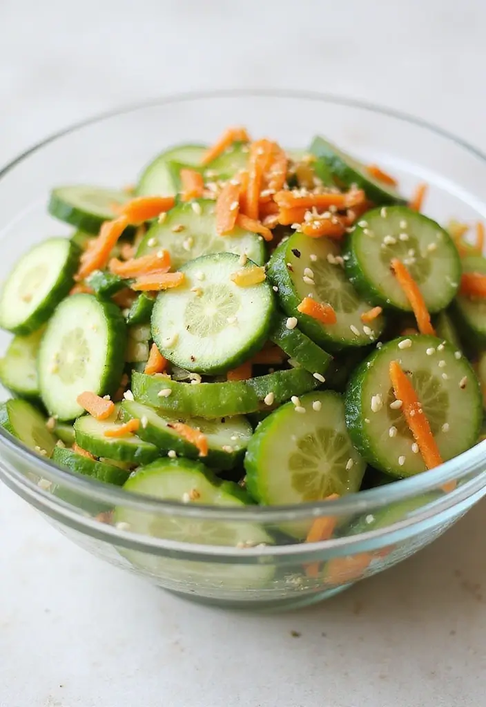 30 Raw Salad Recipes That Are Fresh and Full of Crunch - 6. Asian-Inspired Cucumber Salad