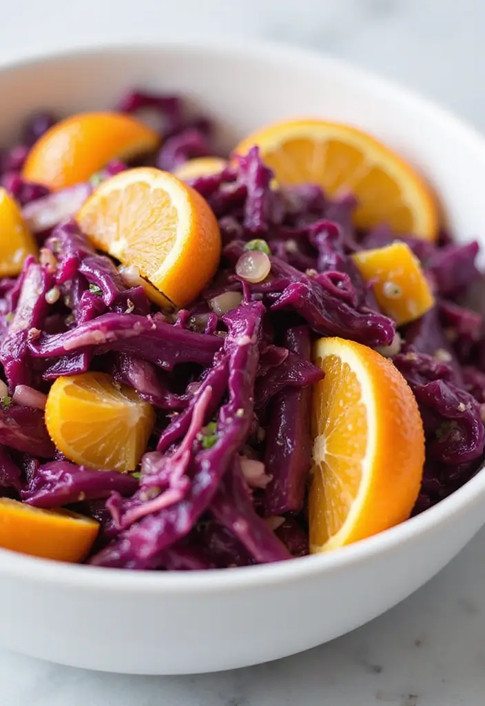 30 Red Cabbage Salad Recipes That Are Fresh and Vibrant - 10. Red Cabbage and Orange Salad