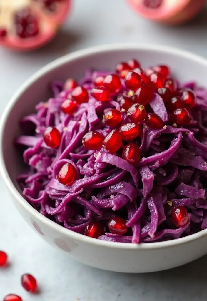 30 Red Cabbage Salad Recipes That Are Fresh and Vibrant - 11. Red Cabbage Salad with Pomegranate