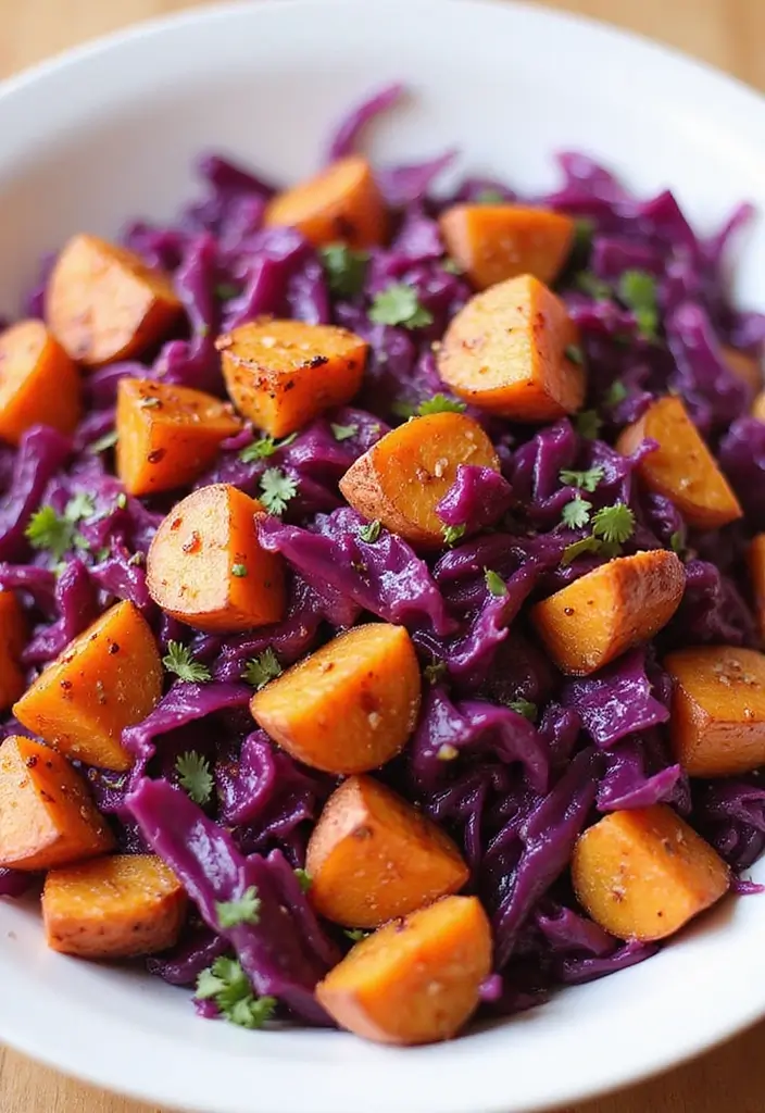 30 Red Cabbage Salad Recipes That Are Fresh and Vibrant - 23. Red Cabbage and Sweet Potato Salad
