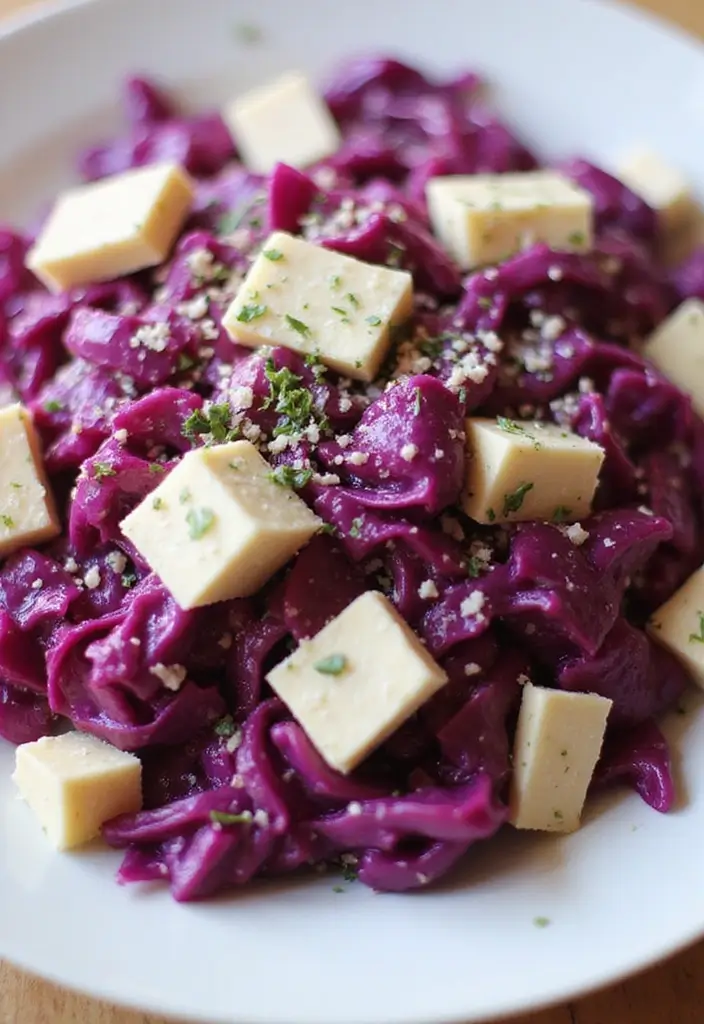 30 Red Cabbage Salad Recipes That Are Fresh and Vibrant - 27. Red Cabbage and Cheese Salad