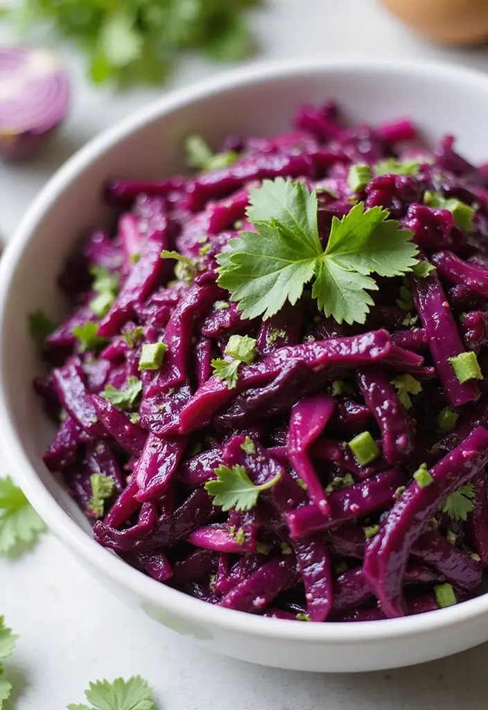30 Red Cabbage Salad Recipes That Are Fresh and Vibrant - 28. Red Cabbage and Cilantro Salad