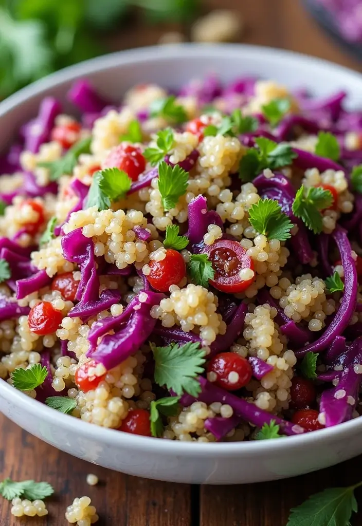 30 Red Cabbage Salad Recipes That Are Fresh and Vibrant - 4. Quinoa and Red Cabbage Salad