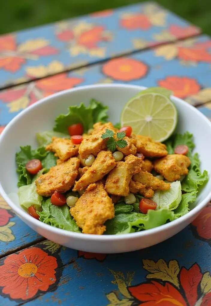 30 Romaine Salad Recipes That Are Crisp and Flavorful - 15. Curried Chicken and Romaine Salad