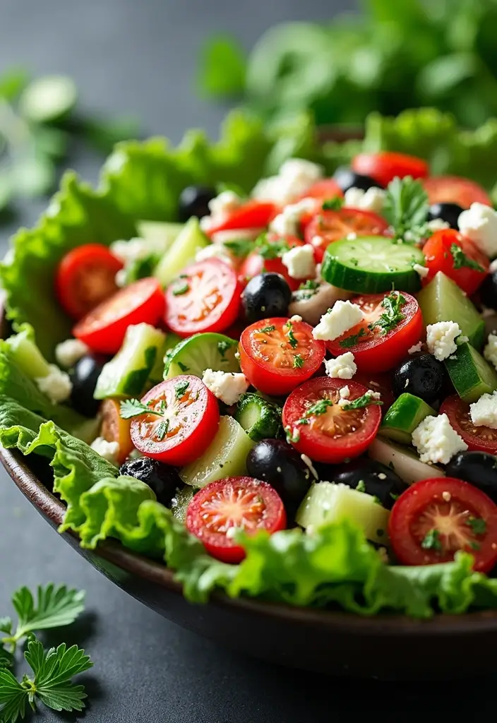 30 Romaine Salad Recipes That Are Crisp and Flavorful - 2. Greek Romaine Salad