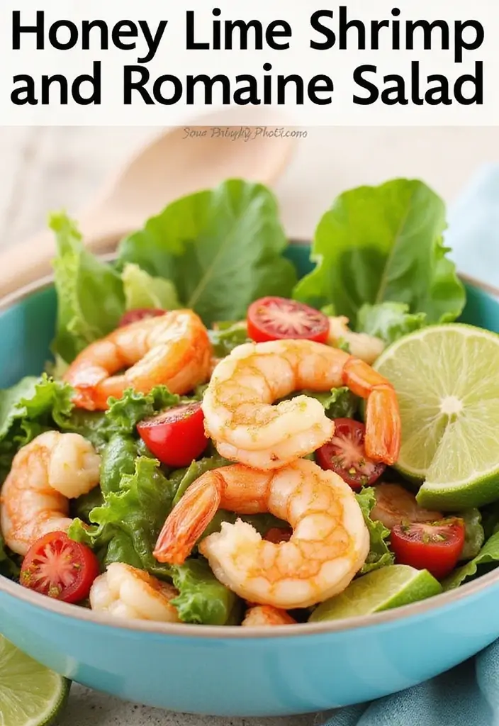 30 Romaine Salad Recipes That Are Crisp and Flavorful - 22. Honey Lime Shrimp and Romaine Salad