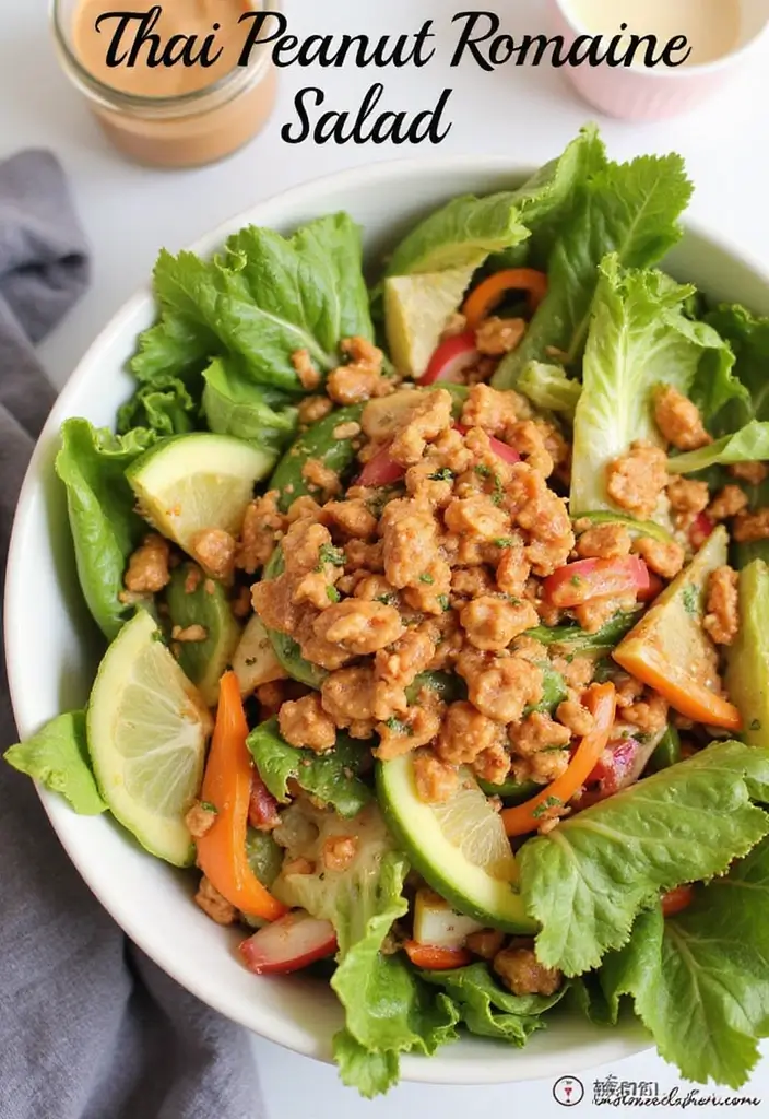 30 Romaine Salad Recipes That Are Crisp and Flavorful - 28. Thai Peanut Romaine Salad