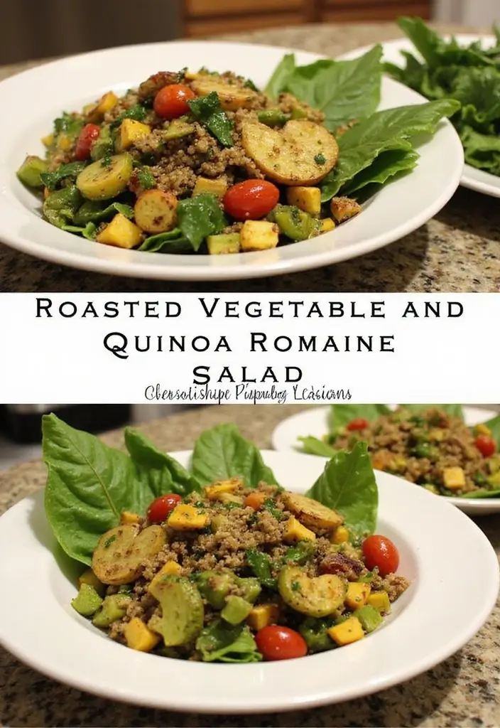 30 Romaine Salad Recipes That Are Crisp and Flavorful - 30. Roasted Vegetable and Quinoa Romaine Salad
