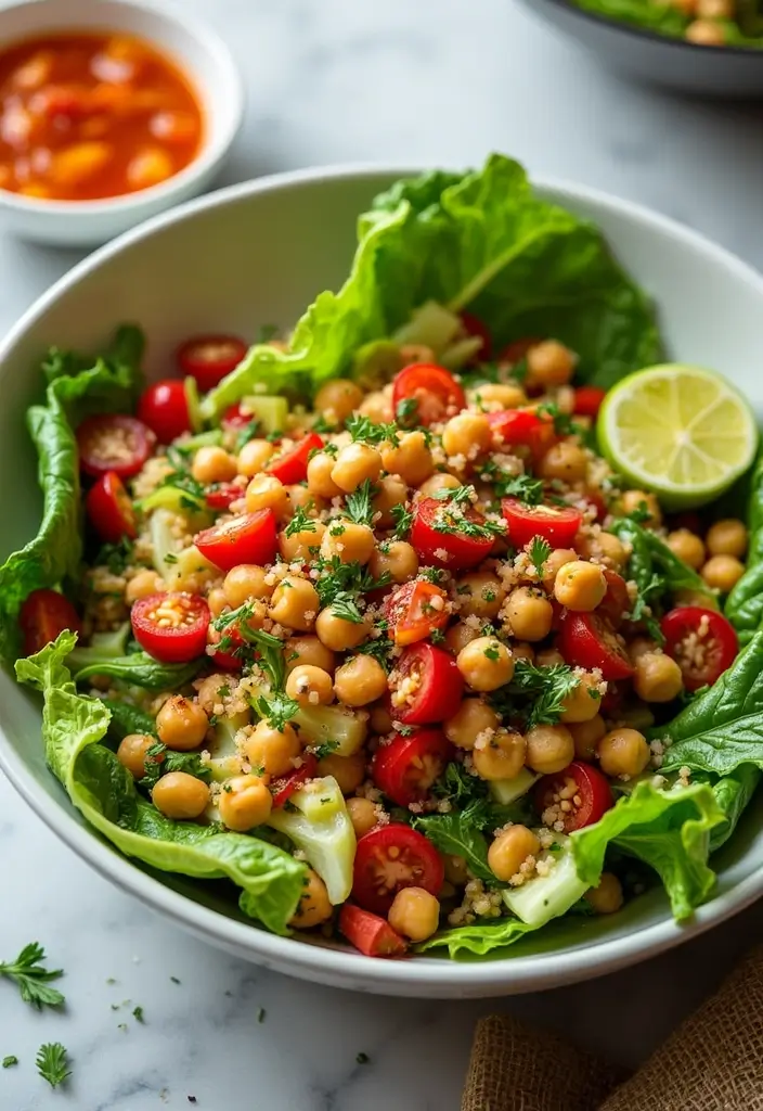 30 Romaine Salad Recipes That Are Crisp and Flavorful - 6. Mediterranean Chickpea Romaine Salad