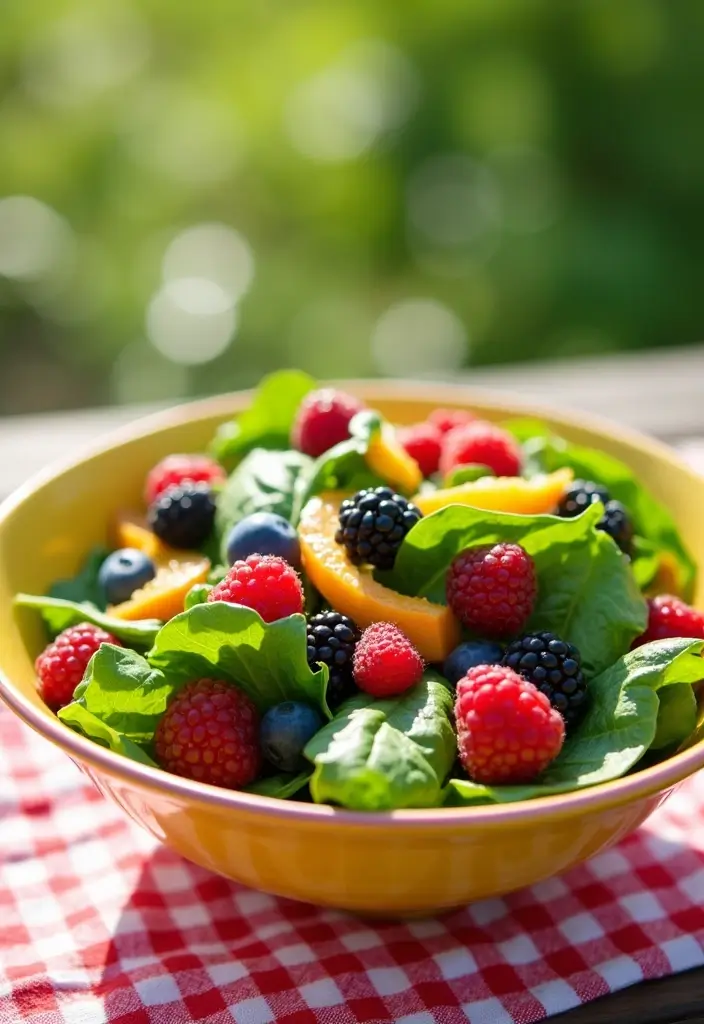 30 Romaine Salad Recipes That Are Crisp and Flavorful - 7. Berry Spinach and Romaine Salad
