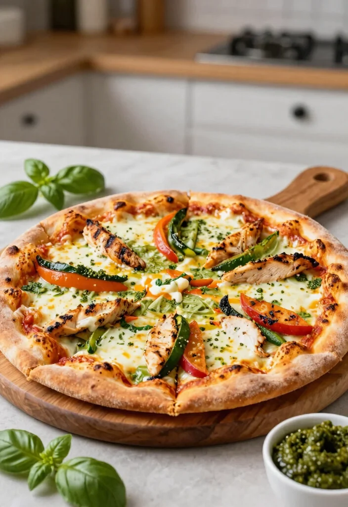 10 Pesto Chicken Recipes for Fresh Herby and Easy Gourmet Flavor 9 10 Pesto Chicken Recipes for Fresh Herby and Easy Gourmet Flavor 9. Pesto Chicken Pizza 0