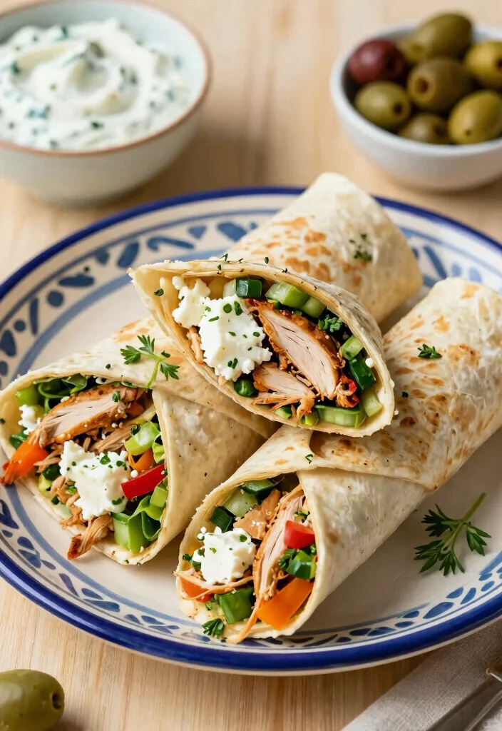 10 Pulled Chicken Recipes for Tender Juicy and Versatile Meals 4. Mediterranean Pulled Chicken Wraps 0