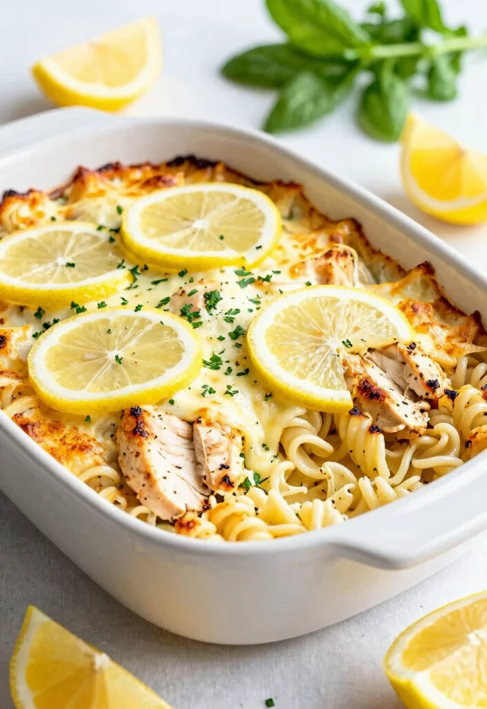 12 Baked Chicken Pasta Recipes for Cheesy Hearty Family Meals 9. Lemon Garlic Chicken Pasta Bake 0