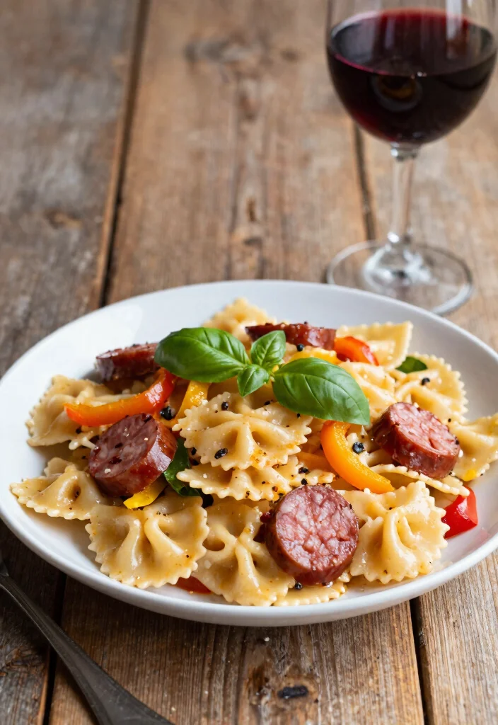 12 Bowtie Pasta Recipes for Fun Shapes and Family Friendly Meals 10. Bowtie Pasta with Sausage and Peppers 0