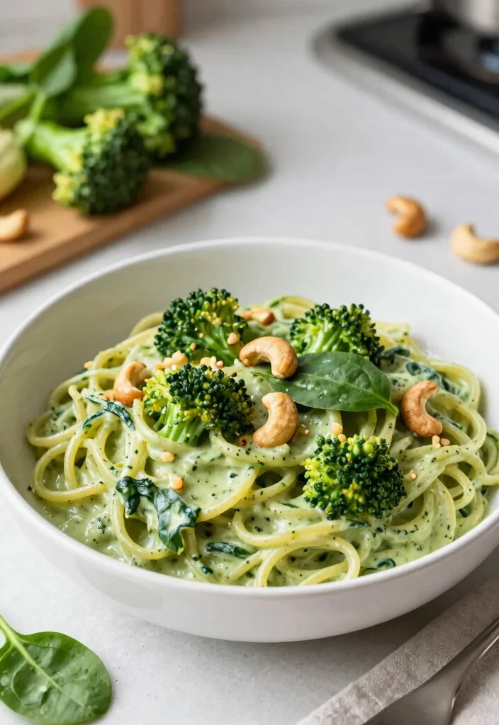 12 Broccoli Pasta Recipes for Fresh Green and Balanced Meals 9. Creamy Broccoli and Spinach Linguine 0