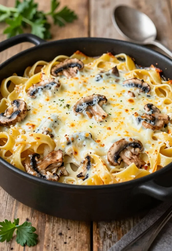 12 Chicken Pasta Recipes for Creamy Hearty and Weeknight Friendly Meals 7. Chicken Fettuccine Bake with Mushrooms 0