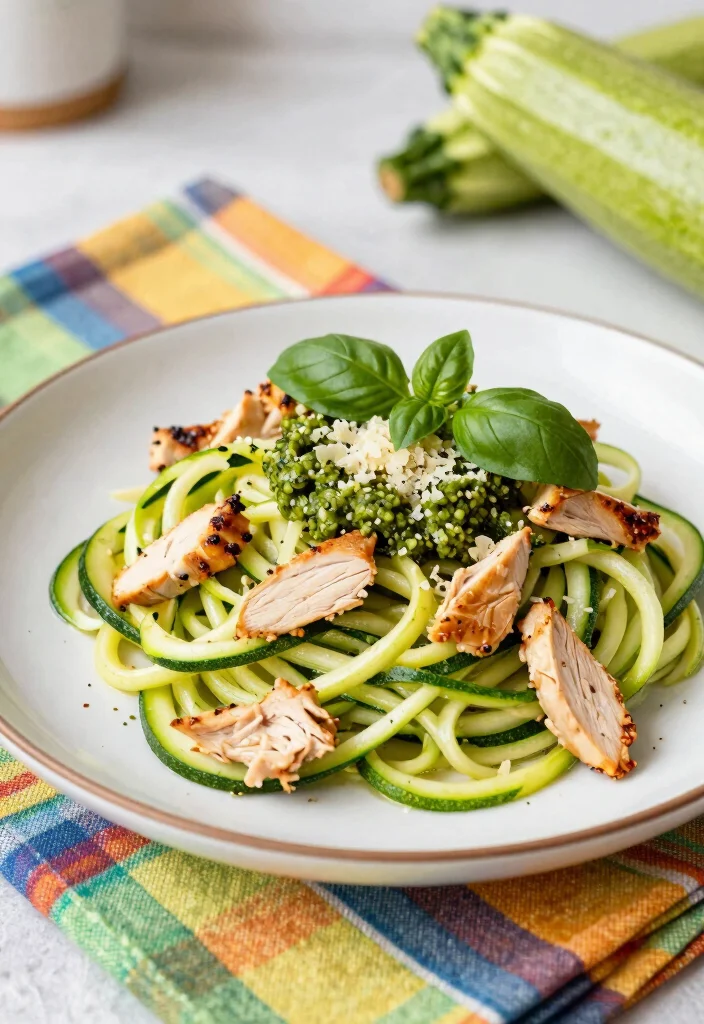 12 Chicken Pesto Pasta Recipes for Creamy Herby Weeknight Favorites 4. Zucchini Noodles with Chicken Pesto 0