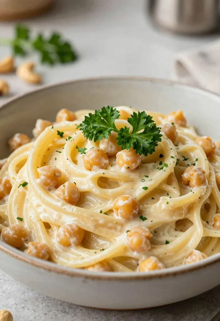 12 Chickpea Pasta Recipes for Protein Rich and Healthy Dinners 1 12 Chickpea Pasta Recipes for Protein Rich and Healthy Dinners 1. Creamy Chickpea Pasta Alfredo 0