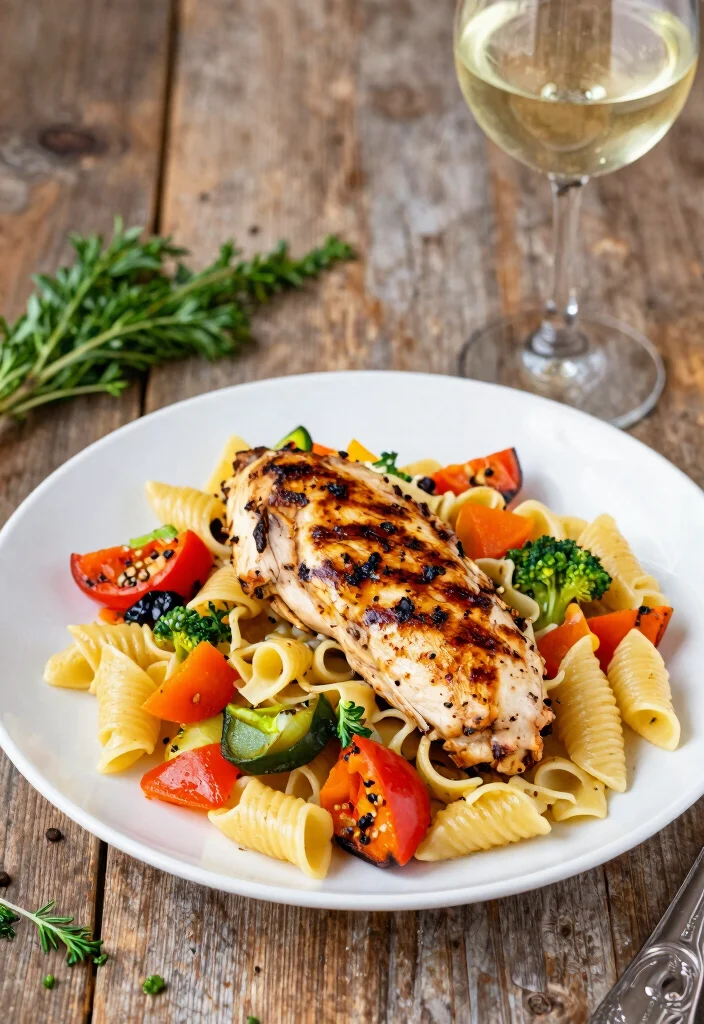 12 Easy Chicken and Pasta Recipes for Quick Weeknight Dinners 11. Grilled Chicken and Pasta Primavera 0