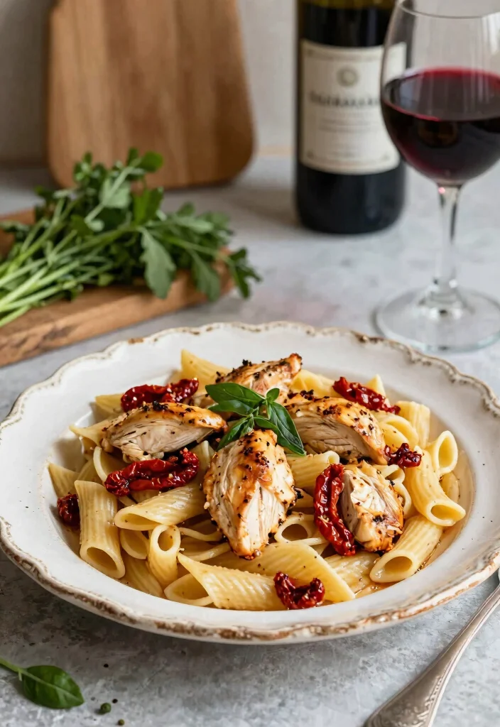 12 Easy Chicken and Pasta Recipes for Quick Weeknight Dinners 12. Chicken and Pasta with Sun Dried Tomatoes 0