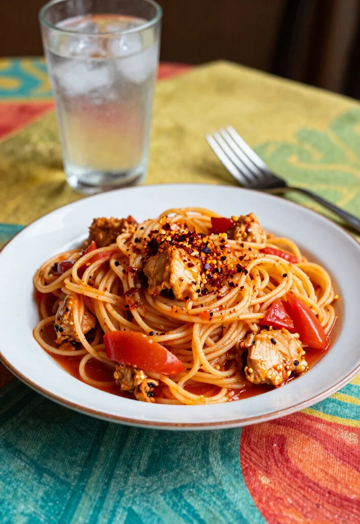 12 Easy Chicken and Pasta Recipes for Quick Weeknight Dinners 8. Spicy Chicken and Tomato Pasta 0