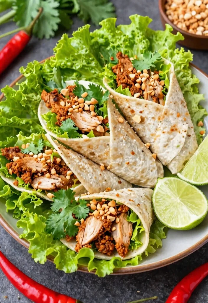 12 Low Carb Chicken Recipes for Healthy Filling and Guilt Free Dinners 7 12 Low Carb Chicken Recipes for Healthy Filling and Guilt Free Dinners 7. Thai Chicken Lettuce Wraps 0