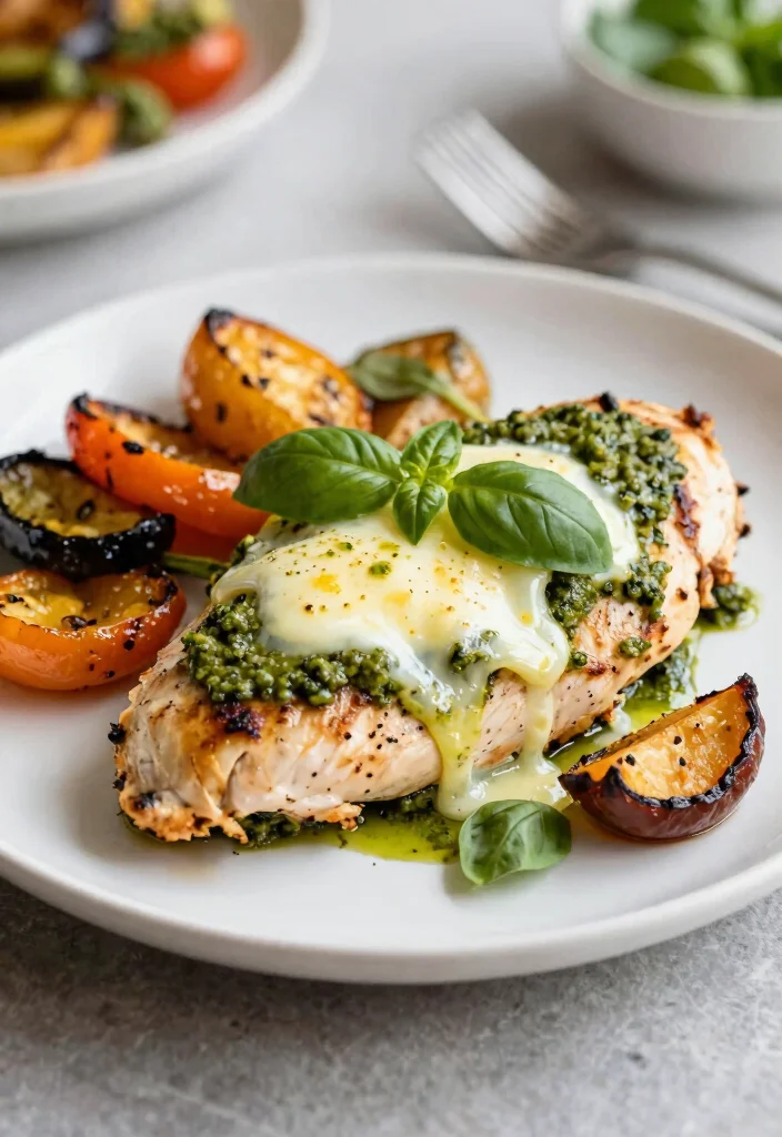 12 Low Carb Chicken Recipes for Healthy Filling and Guilt Free Dinners 8 12 Low Carb Chicken Recipes for Healthy Filling and Guilt Free Dinners 8. Baked Pesto Chicken 0