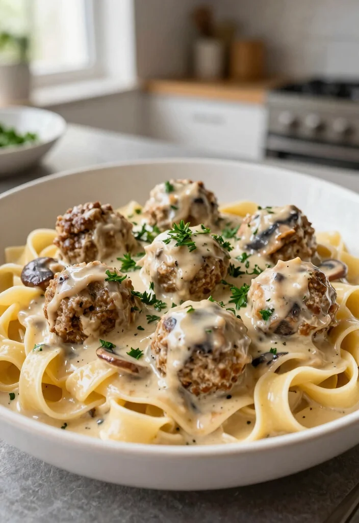 12 Meatball Pasta Recipes for Classic Comfort and Hearty Flavor 12. Comforting Meatball Stroganoff Pasta 0