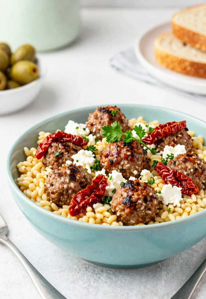 12 Meatball Pasta Recipes for Classic Comfort and Hearty Flavor 4. Mediterranean Meatball Orzo 0