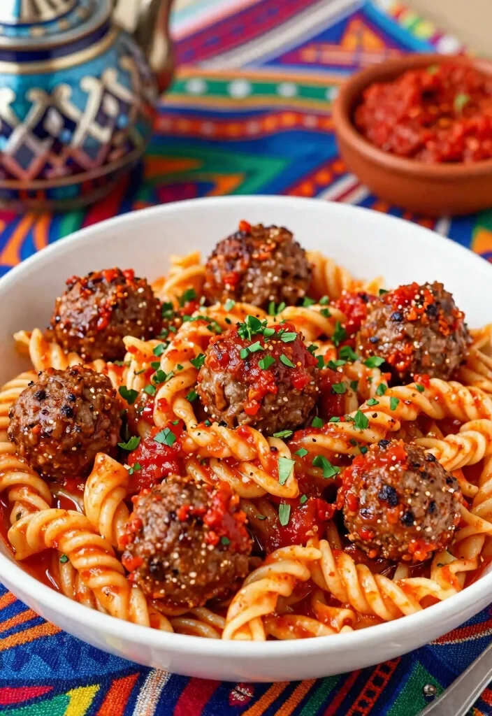 12 Meatball Pasta Recipes for Classic Comfort and Hearty Flavor 5. Spicy Moroccan Meatball Pasta 0