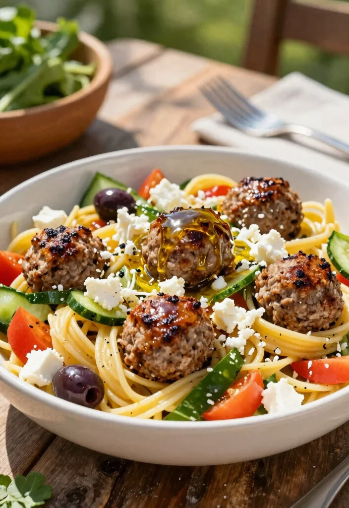 12 Meatball Pasta Recipes for Classic Comfort and Hearty Flavor 6. Greek Meatball Pasta Salad 0