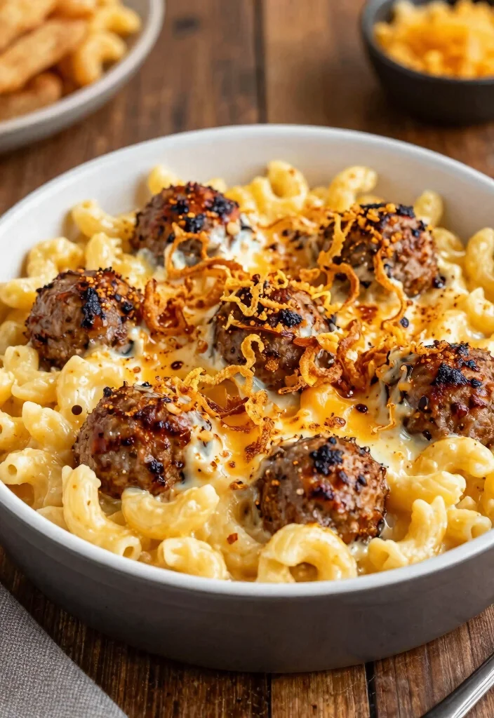 12 Meatball Pasta Recipes for Classic Comfort and Hearty Flavor 8. BBQ Meatball Mac and Cheese 0