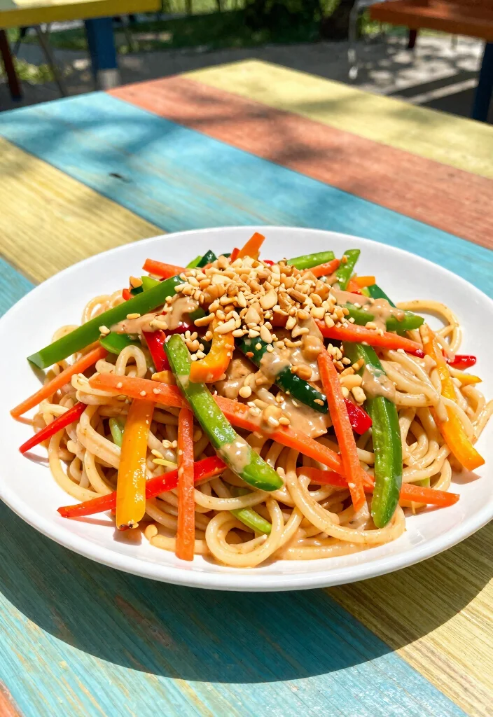 12 Meatless Pasta Recipes for Simple Flavorful Plant Based Dinners 11. Thai Peanut Pasta Salad 0