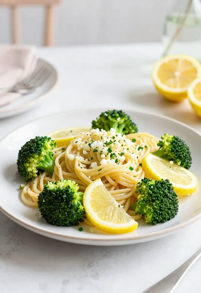 12 Meatless Pasta Recipes for Simple Flavorful Plant Based Dinners 7. Lemon Garlic Pasta with Broccoli 0