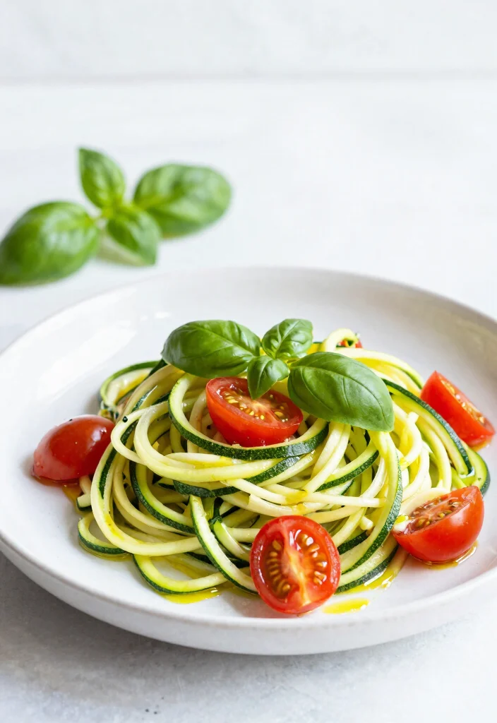 12 Meatless Pasta Recipes for Simple Flavorful Plant Based Dinners 9. Zucchini Noodles with Tomato Basil Sauce 0