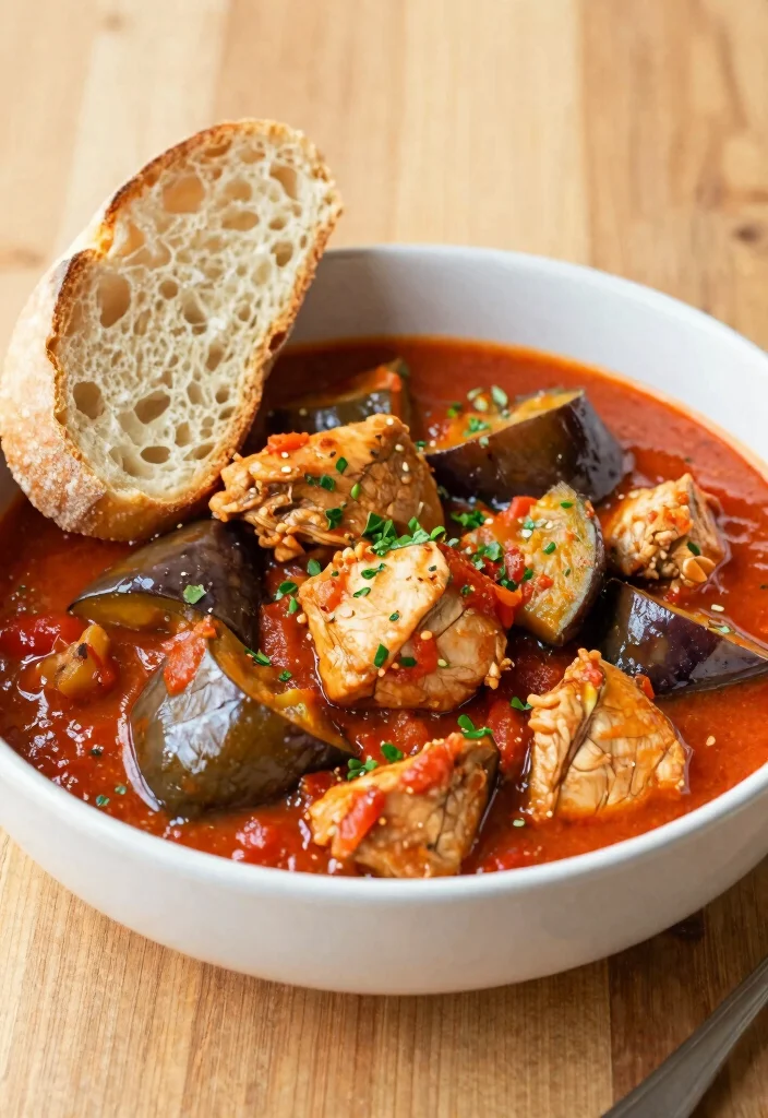 12 Mediterranean Chicken Recipes for Fresh Herby and Wholesome Meals 11. Chicken and Eggplant Stew 0