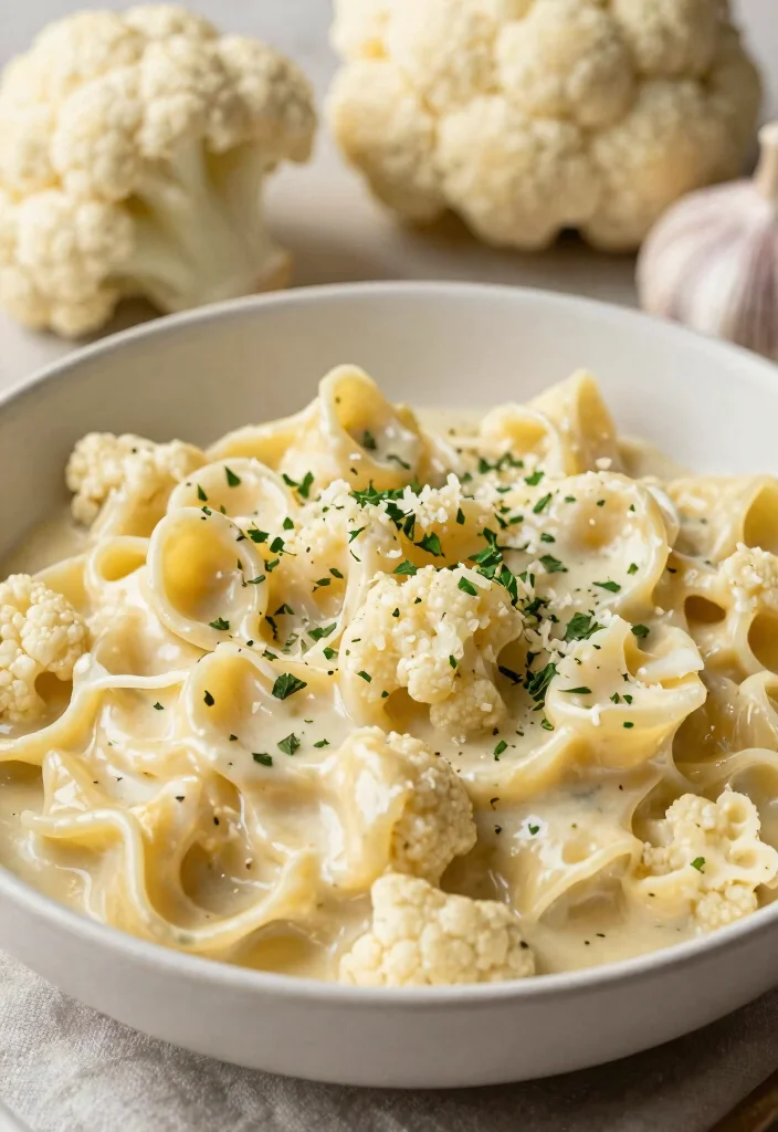 12 Pasta Recipes White Sauce for Creamy Smooth and Cozy Dinners 7. Cauliflower Alfredo Pasta 0