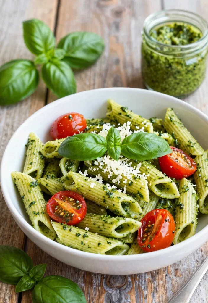 12 Penne Pasta Recipes for Easy Saucy and Versatile Meals 2. Pesto Penne with Cherry Tomatoes 0