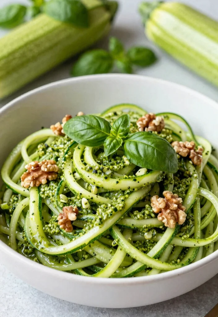 12 Pesto Pasta Recipes for Fresh Herby and Flavor Packed Dinners 10. Zucchini Noodle Pesto 0