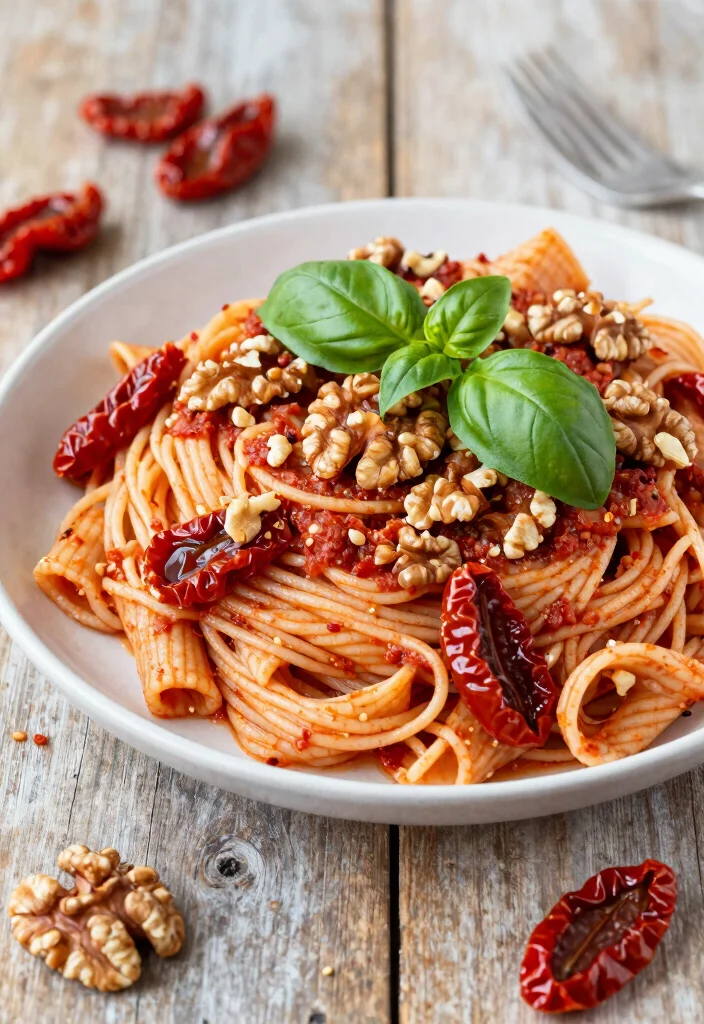 12 Pesto Pasta Recipes for Fresh Herby and Flavor Packed Dinners 2. Sun Dried Tomato Pesto Pasta 0