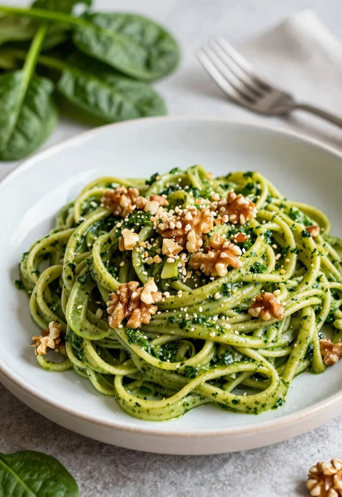 12 Pesto Pasta Recipes for Fresh Herby and Flavor Packed Dinners 3. Spinach and Walnut Pesto Pasta 0