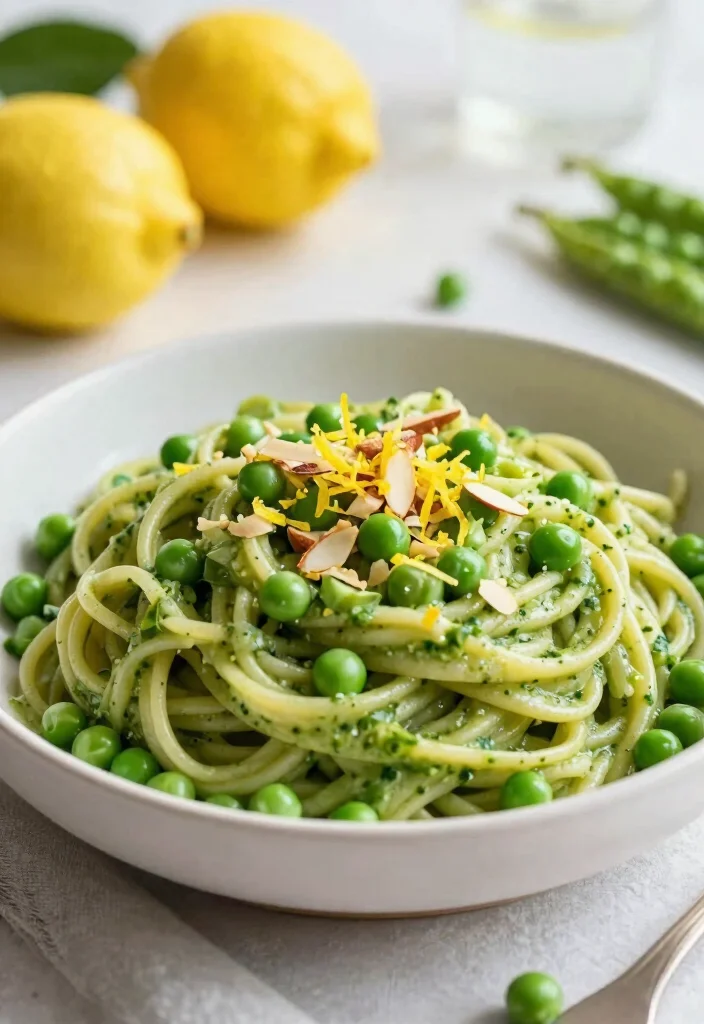 12 Pesto Pasta Recipes for Fresh Herby and Flavor Packed Dinners 6. Pea Pesto Pasta with Lemon Zest 0