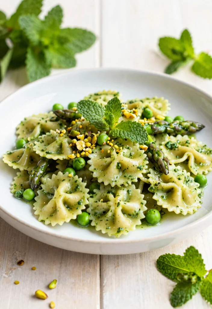 12 Pesto Pasta Recipes for Fresh Herby and Flavor Packed Dinners 7. Mint Pesto Pasta with Peas and Asparagus 0