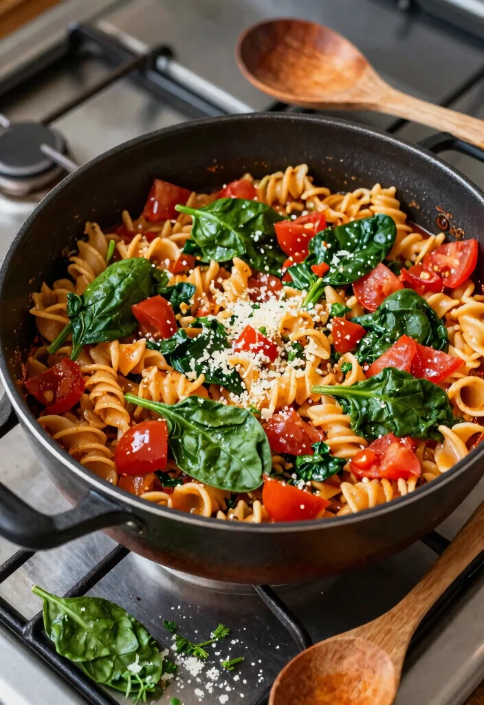 12 Red Sauce Pasta Recipes for Classic Tomato Rich Comfort 9. One Pot Tomato Spinach Pasta 0